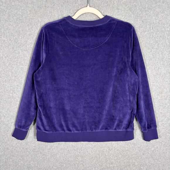 Studio Works Sweatshirt PS Velvet Velour Stretch Soft Lounge Comfy Cozy Grandma - Picture 9 of 9